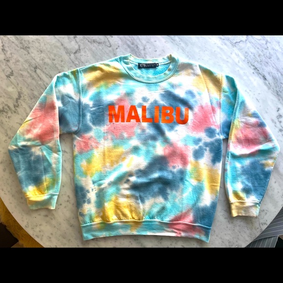 John Eshaya MALIBU tie dye sweatshirt size medium. Cool vibes. Great condition. - Picture 1 of 3